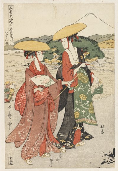 Scène 8, Vergelijking van beroemde schoonheden en de loyale liga, c.1797 door Kitagawa Utamaro